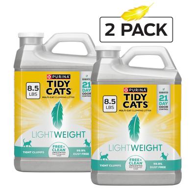 Show full view: Tidy Cats Lightweight Free & Clean Unscented Clumping Clay Cat Litter, 8.5-lb jug, case of 2 slide 3 of 14