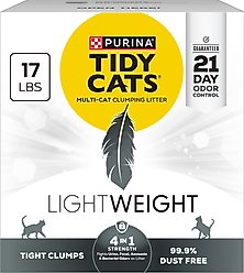 Tidy Cats Lightweight 4-in-1 Odor Control Scented Clumping Clay Cat Litter, 17-lb box