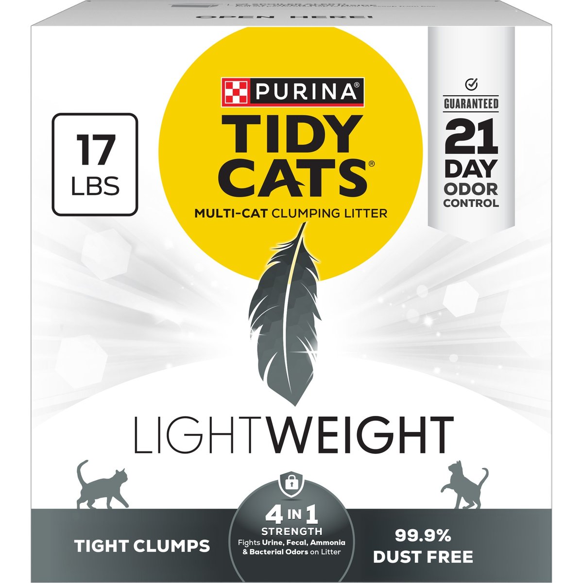 Tidy Cats Lightweight 4-in-1 Odor Control Scented Clumping Clay Cat Litter, 17-lb box