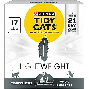 Tidy Cats Lightweight 4-in-1 Odor Control Scented Clumping Clay Cat Litter, 17-lb box
