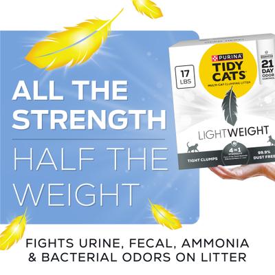 Show full view: Tidy Cats Lightweight 4-in-1 Odor Control Scented Clumping Clay Cat Litter, 17-lb box slide 4 of 14