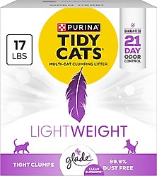 Tidy Cats Lightweight with Glade Blossoms Scented Clumping Clay Cat Litter, 17-lb box