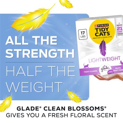 Show full view: Tidy Cats Lightweight with Glade Blossoms Scented Clumping Clay Cat Litter, 17-lb box slide 4 of 14