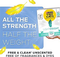 Tidy Cats Lightweight Free & Clean Unscented Clumping Clay Cat Litter, 17-lb box slide 2 of 9