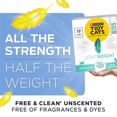 Show full view: Tidy Cats Lightweight Free & Clean Unscented Clumping Clay Cat Litter, 17-lb box slide 4 of 14