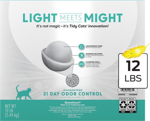 Show full view: Tidy Cats Lightweight Free & Clean Unscented Clumping Clay Cat Litter, 12-lb box slide 3 of 13