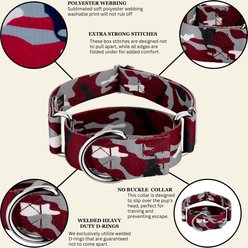 Country Brook Petz HossFit Jr Crimson & White Camo Wide Martingale Dog Collar, Red, Large: 18 to 26-in neck, 1.5-in wide slide 2 of 8