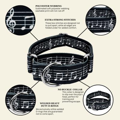 Show full view: Country Brook Petz HossFit Jr Sheet Music Wide Martingale Dog Collar, X-Large slide 6 of 8