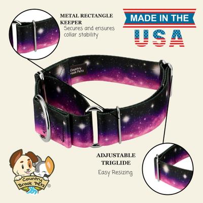 Show full view: Country Brook Petz HossFit Jr Heavenly Space Wide Martingale Dog Collar, Medium slide 7 of 8