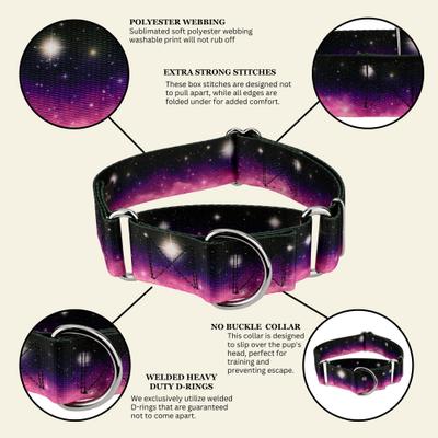 Show full view: Country Brook Petz HossFit Jr Heavenly Space Wide Martingale Dog Collar, Medium slide 6 of 8