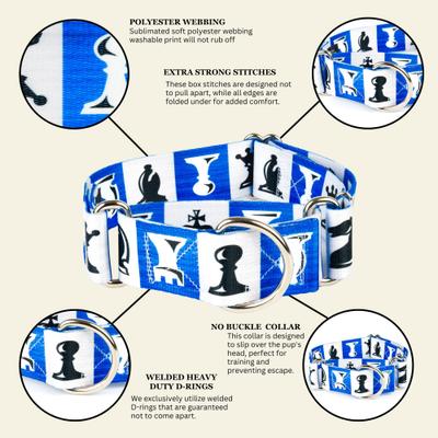 Show full view: Country Brook Petz HossFit Jr Chess Pieces Wide Martingale Dog Collar, Medium slide 6 of 8