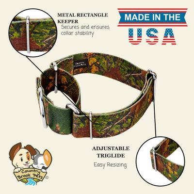 Show full view: Country Brook Petz HossFit Jr Wide Martingale Dog Collar, Southern Forest, Medium slide 2 of 9