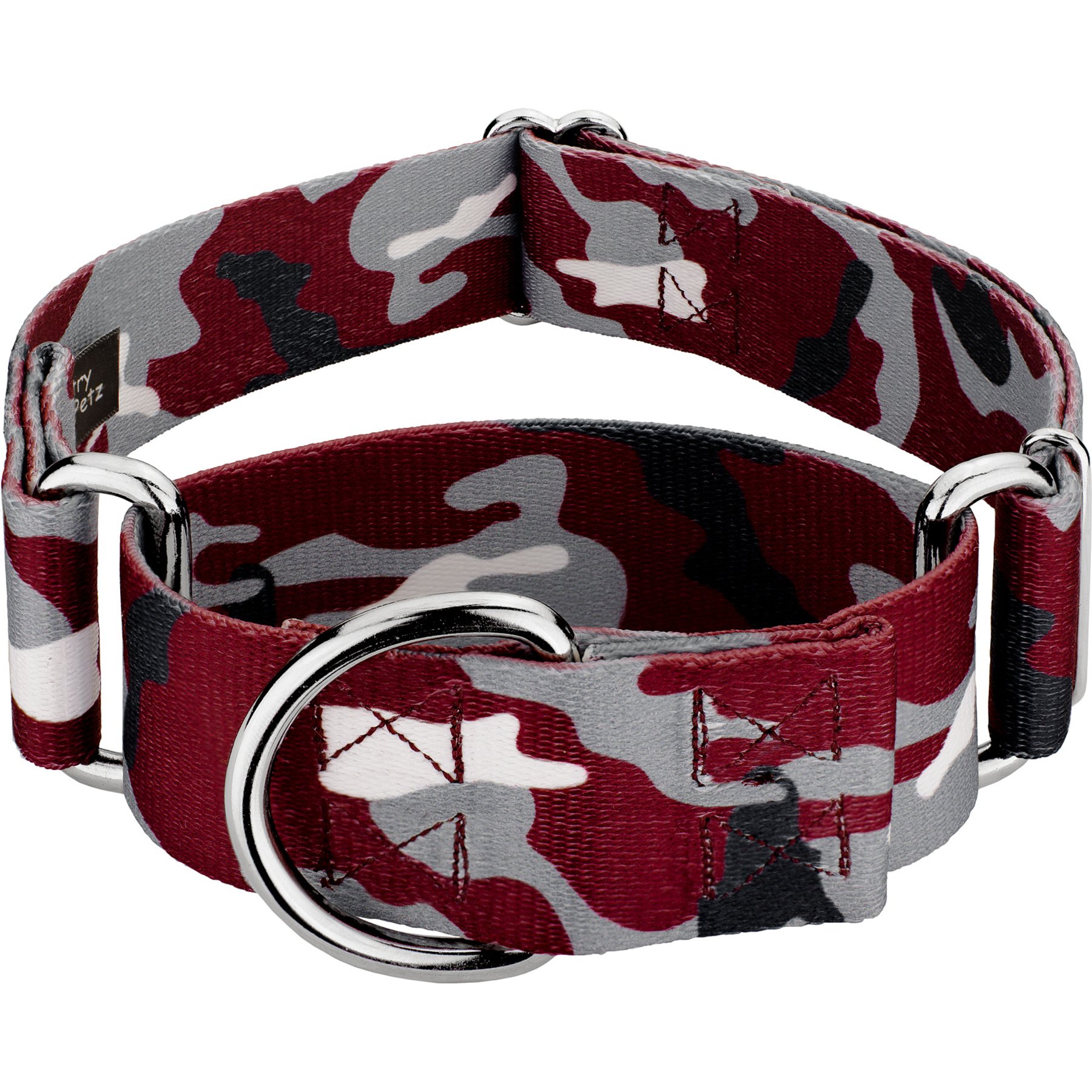 Country Brook Petz HossFit Jr Crimson & White Camo Wide Martingale Dog Collar, Red, X-Large: 23 to 31-in neck, 1.5-in wide