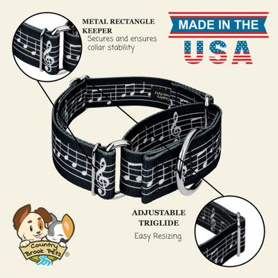 Show full view: Country Brook Petz HossFit Jr Sheet Music Wide Martingale Dog Collar, X-Large slide 7 of 8