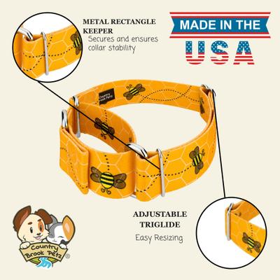Show full view: Country Brook Petz HossFit Jr Busy Bee Wide Martingale Dog Collar, Medium slide 9 of 9