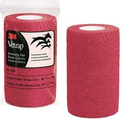 3M Vetrap Horse Bandaging Tape, Red, 4-in X 5-yd