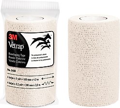 3M Vetrap Horse Bandaging Tape, White, 4-in X 5-yd