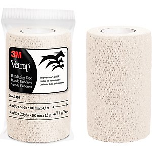 3M Vetrap Horse Bandaging Tape, White, 4-in X 5-yd
