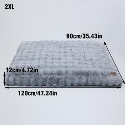 Show full view: BingoPaw Fluffy Deluxe Plush Dog Bed with Removable Cover, Grey, XX-Large slide 3 of 10