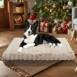 BingoPaw Fluffy Deluxe Plush Dog Bed with Removable Cover, Beige, XXX-Large slide 2 of 8