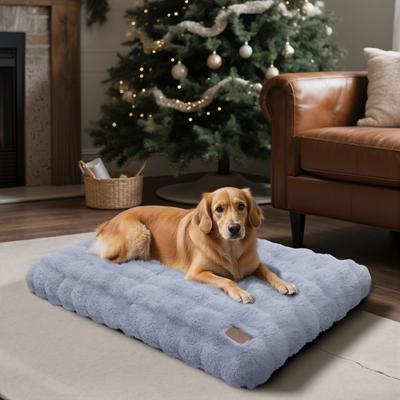 Show full view: BingoPaw Fluffy Deluxe Plush Dog Bed with Removable Cover, Grey, XX-Large slide 8 of 10