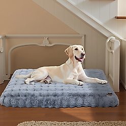 BingoPaw Fluffy Deluxe Plush Dog Bed with Removable Cover, Grey, XXX-Large