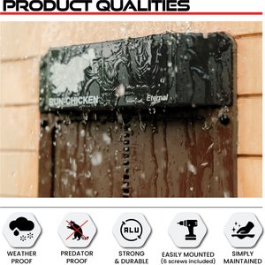 Run Chicken Eternal Solar Powered Automatic Chicken Coop Door, Brown