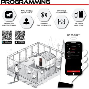Run Chicken Eternal Solar Powered Automatic Chicken Coop Door, Brown