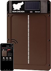 Run Chicken Eternal Solar Powered Automatic Chicken Coop Door, Brown