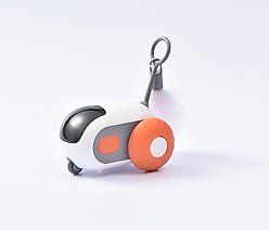 EYS Pet Gravity Glide Remote Control & Auto Mouse Cat Toy with Feather Teaser, Orange