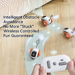 EYS Pet Gravity Glide Remote Control & Auto Mouse Cat Toy with Feather Teaser, Blue slide 2 of 5