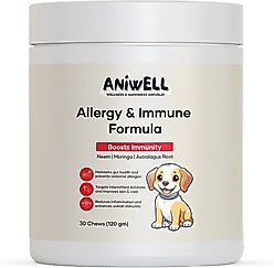 Aniwell Neem, Moringa, Turmeric & Salmon Flavored Allergy & Immune Formula Soft & Chew Supplement for Dogs, 4.2-oz jar