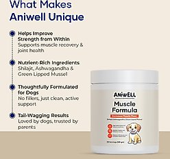 Aniwell Shilajit, Ashwagandha & Green Lipped Mussel Flavored Muscle Formula Powder Supplement for Dogs, 4.2-oz jar slide 2 of 7