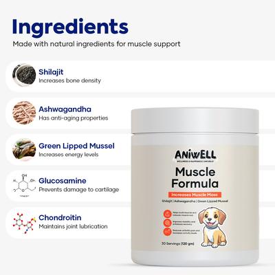 Show full view: Aniwell Power Pack Hip & Joint Formula & Muscle Formula Chew Supplement for Dogs, 60 count slide 3 of 9