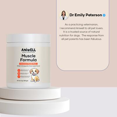 Show full view: Aniwell Shilajit, Ashwagandha & Green Lipped Mussel Flavored Muscle Formula Powder Supplement for Dogs, 4.2-oz jar slide 6 of 9