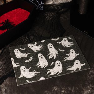 Happy & Polly Gothic Style Cat Litter Mat, White/Black