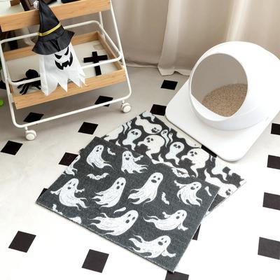 Show full view: Happy & Polly Gothic Style Cat Litter Mat, Black & Blue slide 3 of 6