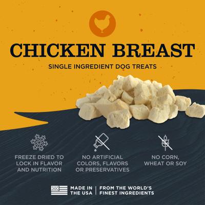 Show full view: Blackwood Single Ingredient 100% Chicken Breast Grain-Free Adult Freeze-Dried Dog Treats, 3-oz bag slide 3 of 8