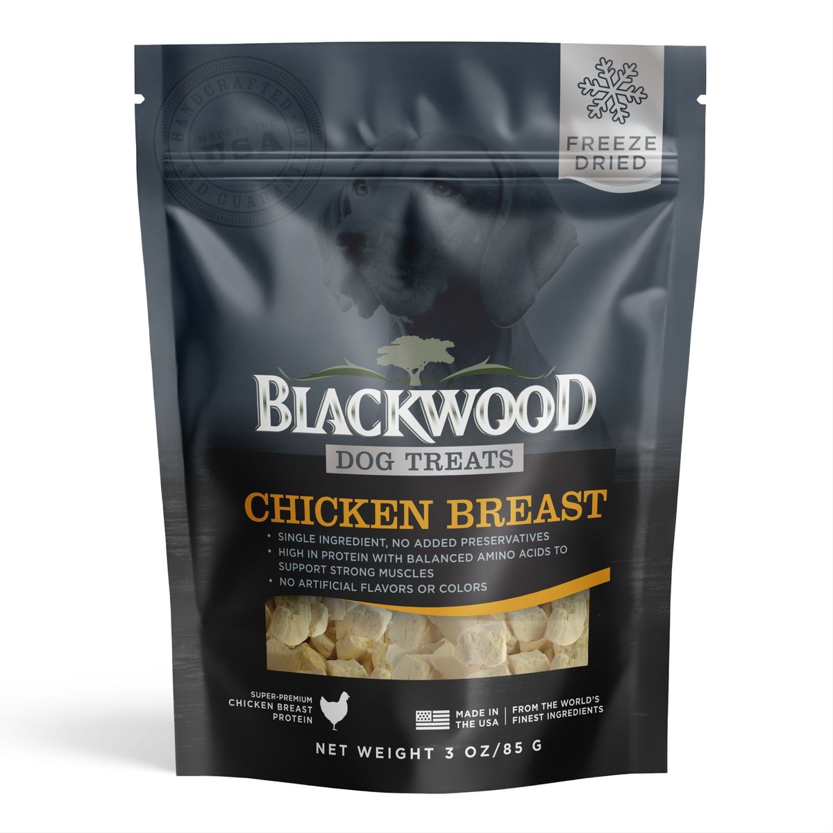 Blackwood Chicken Breast Single Ingredient Freeze-Dried Raw Dog Treats, 3-oz bag