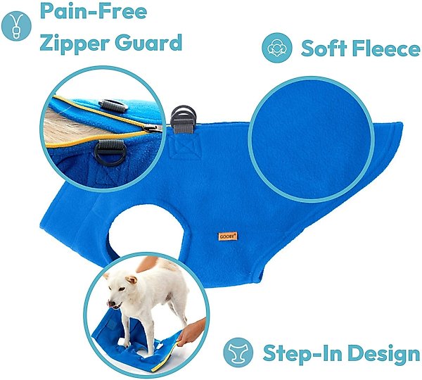 Show full view: Gooby Zip-Up Fleece Dog Vest, Pink, Medium: 17.5-in chest slide 2 of 5