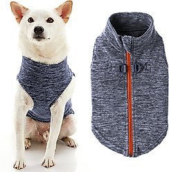 Gooby Zip-Up Fleece Dog Vest, Gray Wash, Small