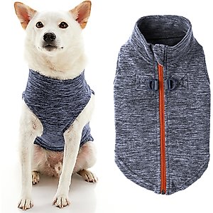 Gooby Zip-Up Fleece Dog Vest, Gray Wash, Large: 20-in chest