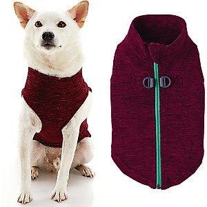 Gooby Zip-Up Fleece Dog Vest, Fuchsia Wash, Medium: 17.5-in chest