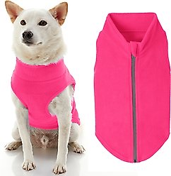 Gooby Zip-Up Fleece Dog Vest, Pink, Large: 20-in chest
