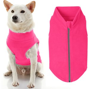 Gooby Zip-Up Fleece Dog Vest, Pink, Medium: 17.5-in chest