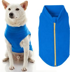Gooby Zip-Up Fleece Dog Vest, Blue, 3X-Large: 28-in chest