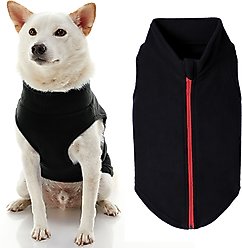 Gooby Zip-Up Fleece Dog Vest, Black, Medium: 17.5-in chest