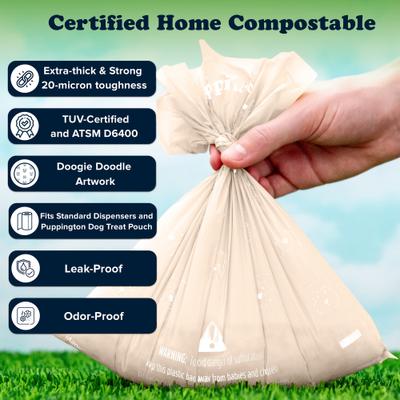 Show full view: Puppington Greenest Pup Compostable Dog Poop Bags, Vanilla Cream, 12 Rolls slide 4 of 9