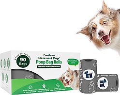 Puppington Greenest Pup Compostable Dog Poop Bags, Charcoal Gray, 6 Rolls