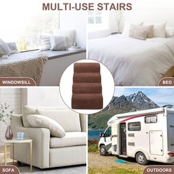 Niubya High Density Foam Extra Wide Non-Slip Bottom High Bed, Couch & Sofa Dog Stairs, Brown, 4 steps slide 2 of 7